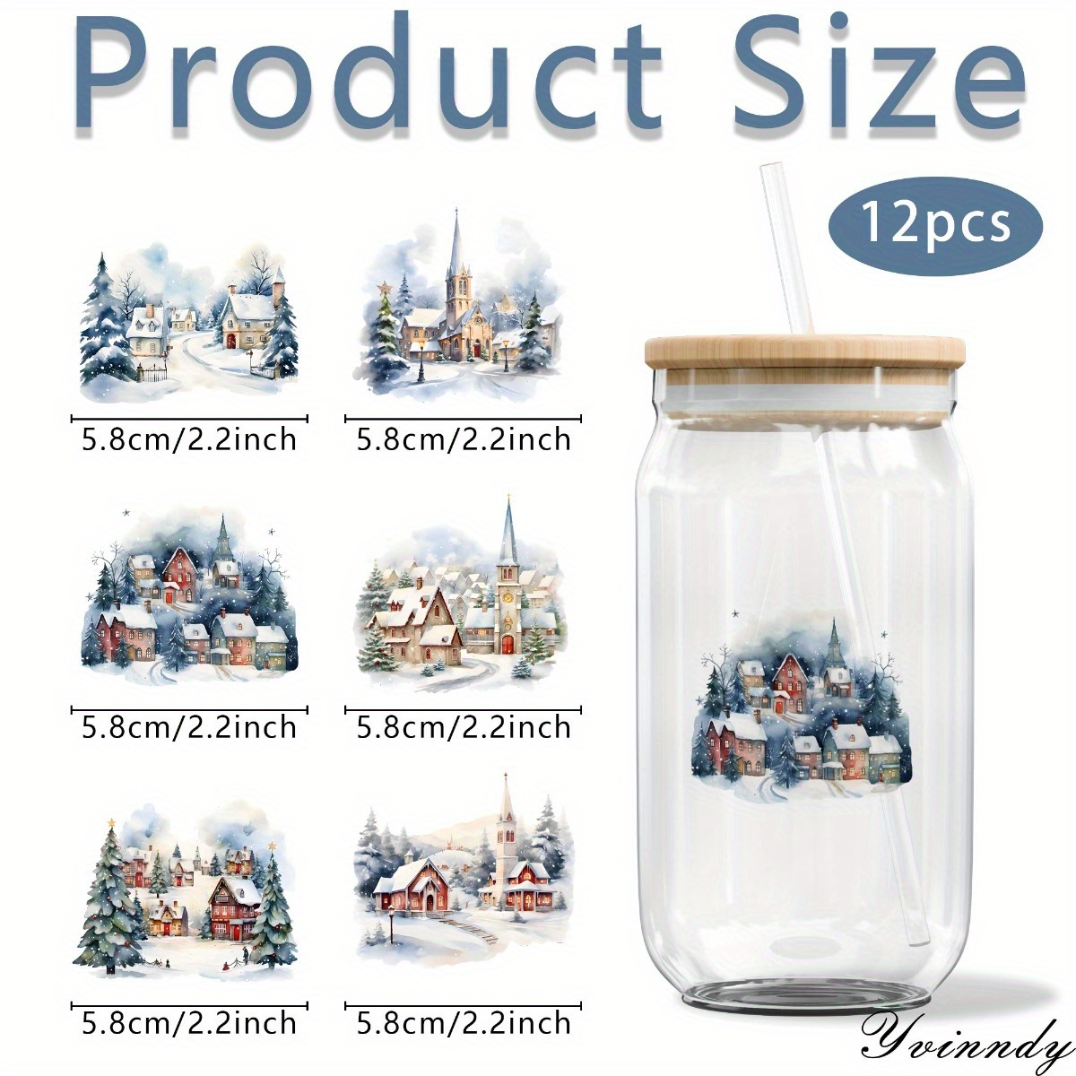 12Pcs/Set Christmas Snow Scene - огляд і ціна Rdta Tank Glass